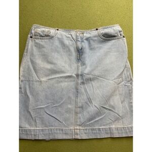 Levi's Jean dungaree skirt light wash unusual‎ design sz 11, NWT